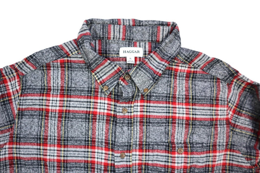 Šedo-červená flanelka