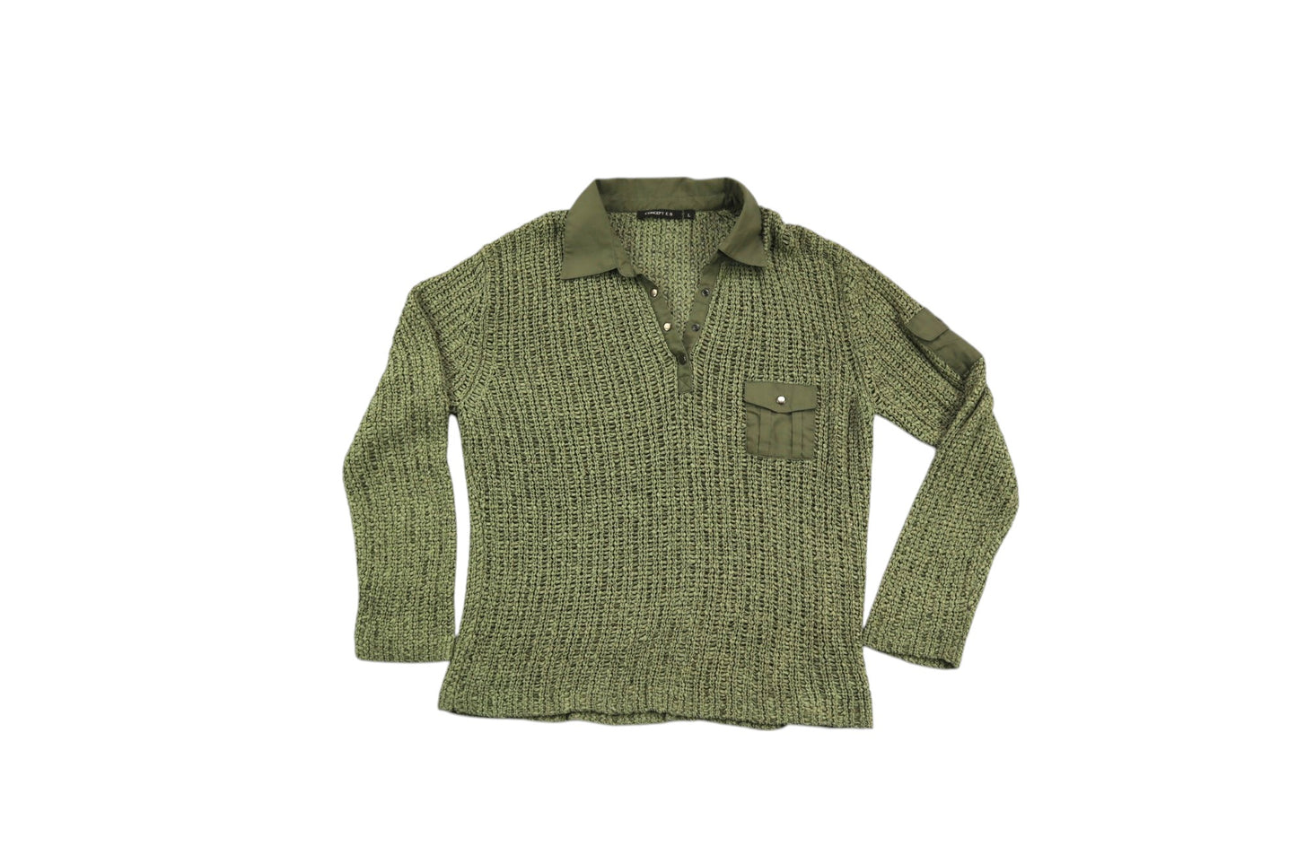 Zelený svetr s límečkem