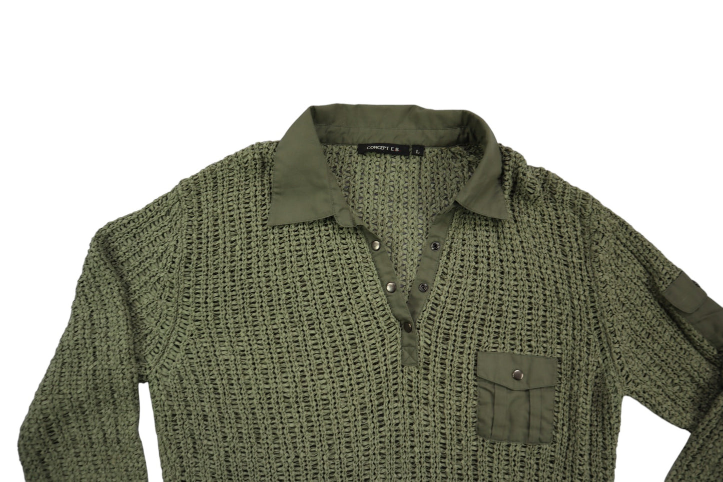 Zelený svetr s límečkem