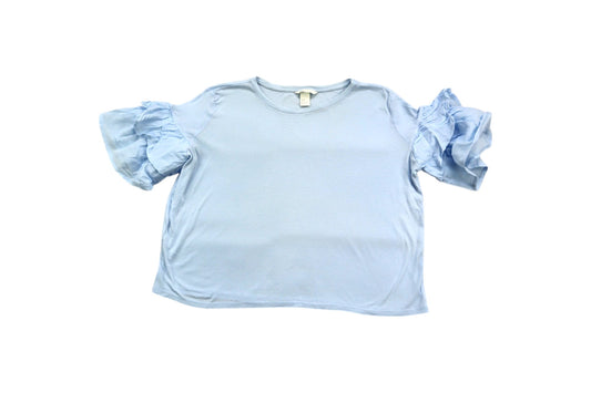 Modré tričko s volánky