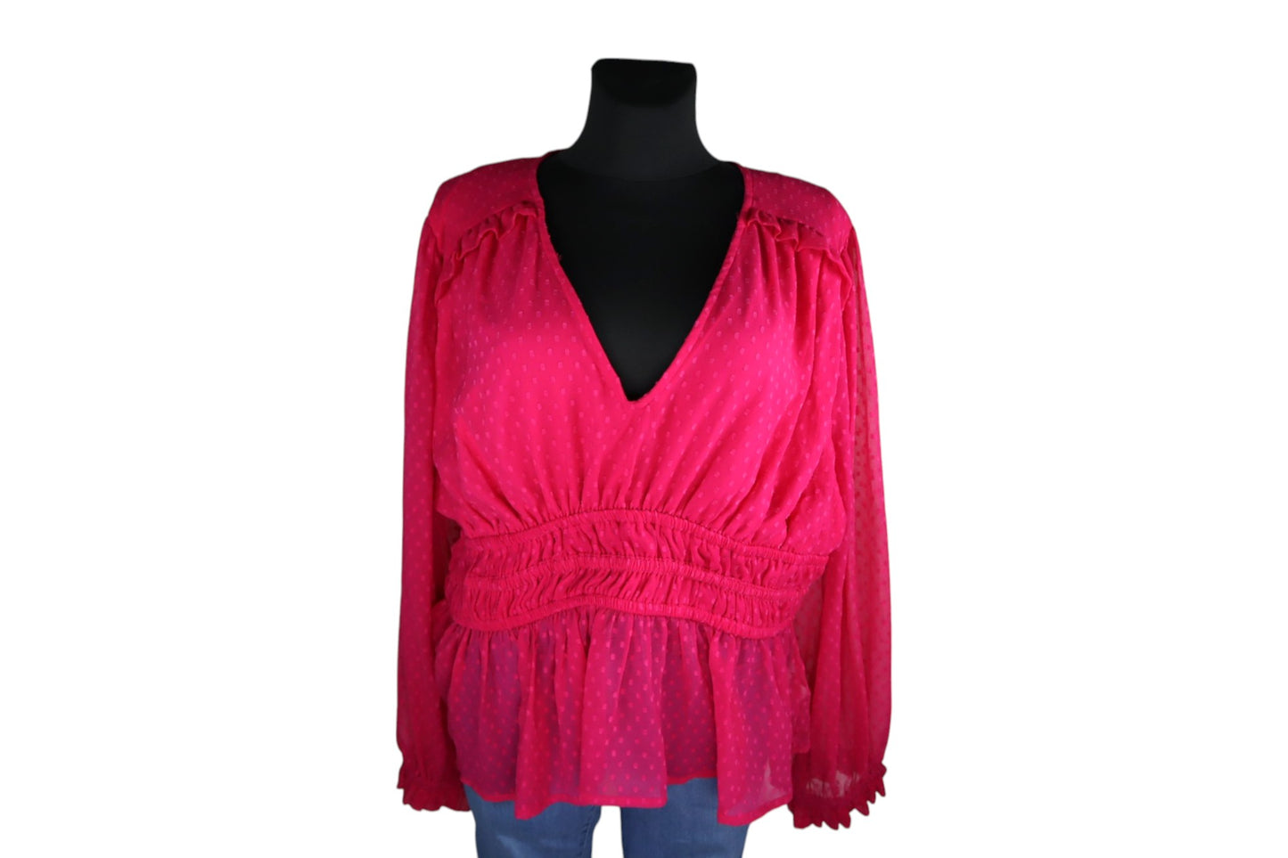 Růžový volánkový top