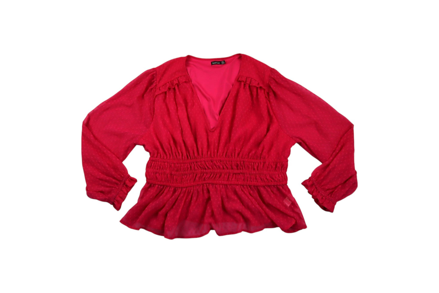 Růžový volánkový top