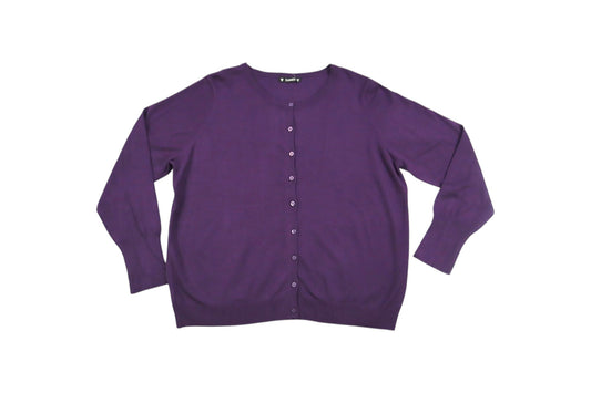 Fialový zapínací svetřík