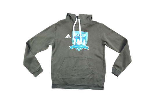 Šedá mikina s kapucí