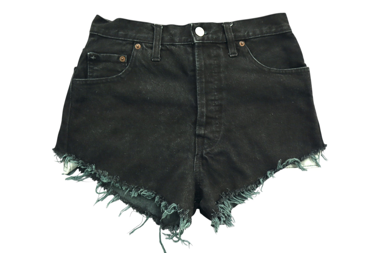 Černé roztřepané kraťasy
