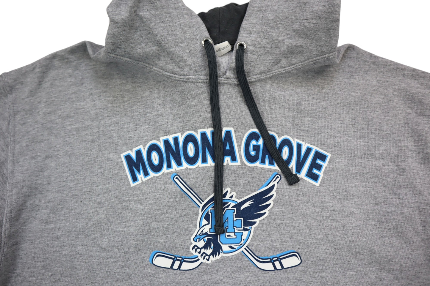 Šedá mikina s kapucí