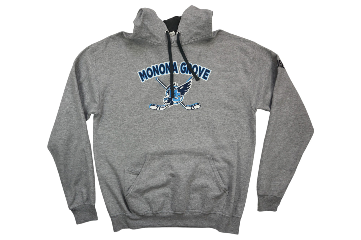 Šedá mikina s kapucí