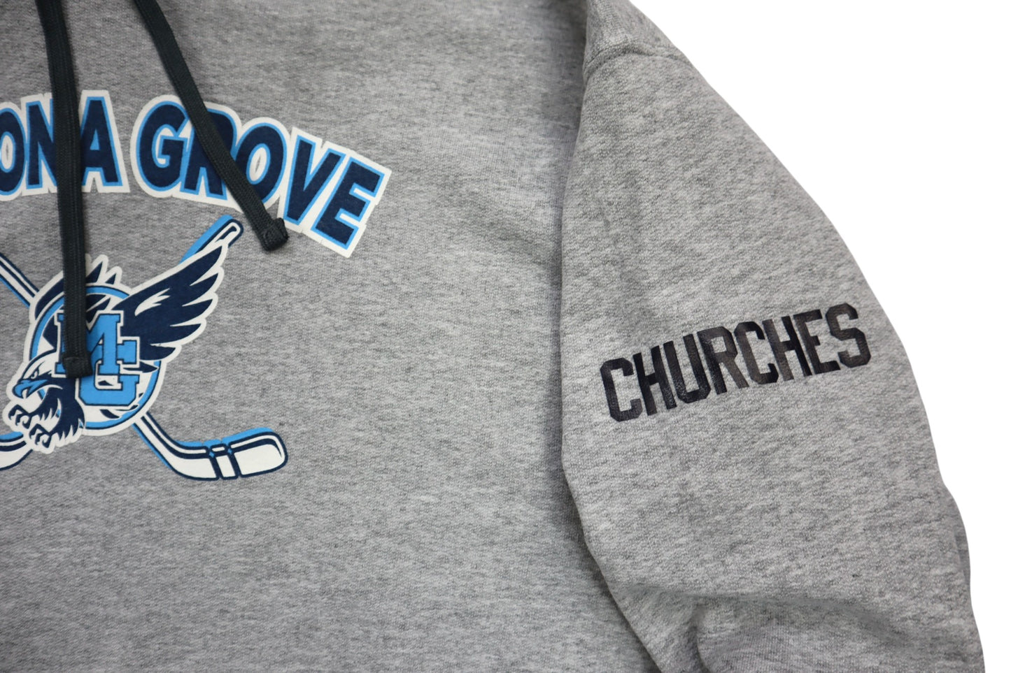 Šedá mikina s kapucí