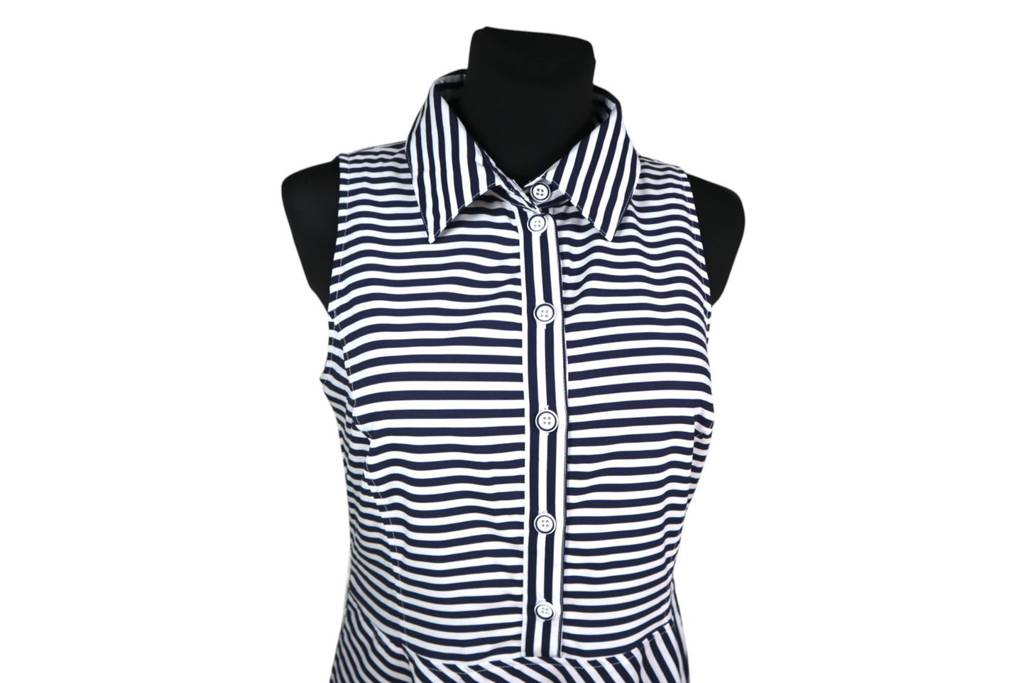 Pruhované šaty s límečkem