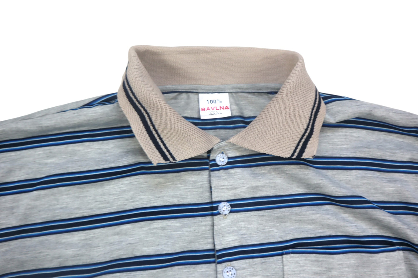 Šedé polo s proužky