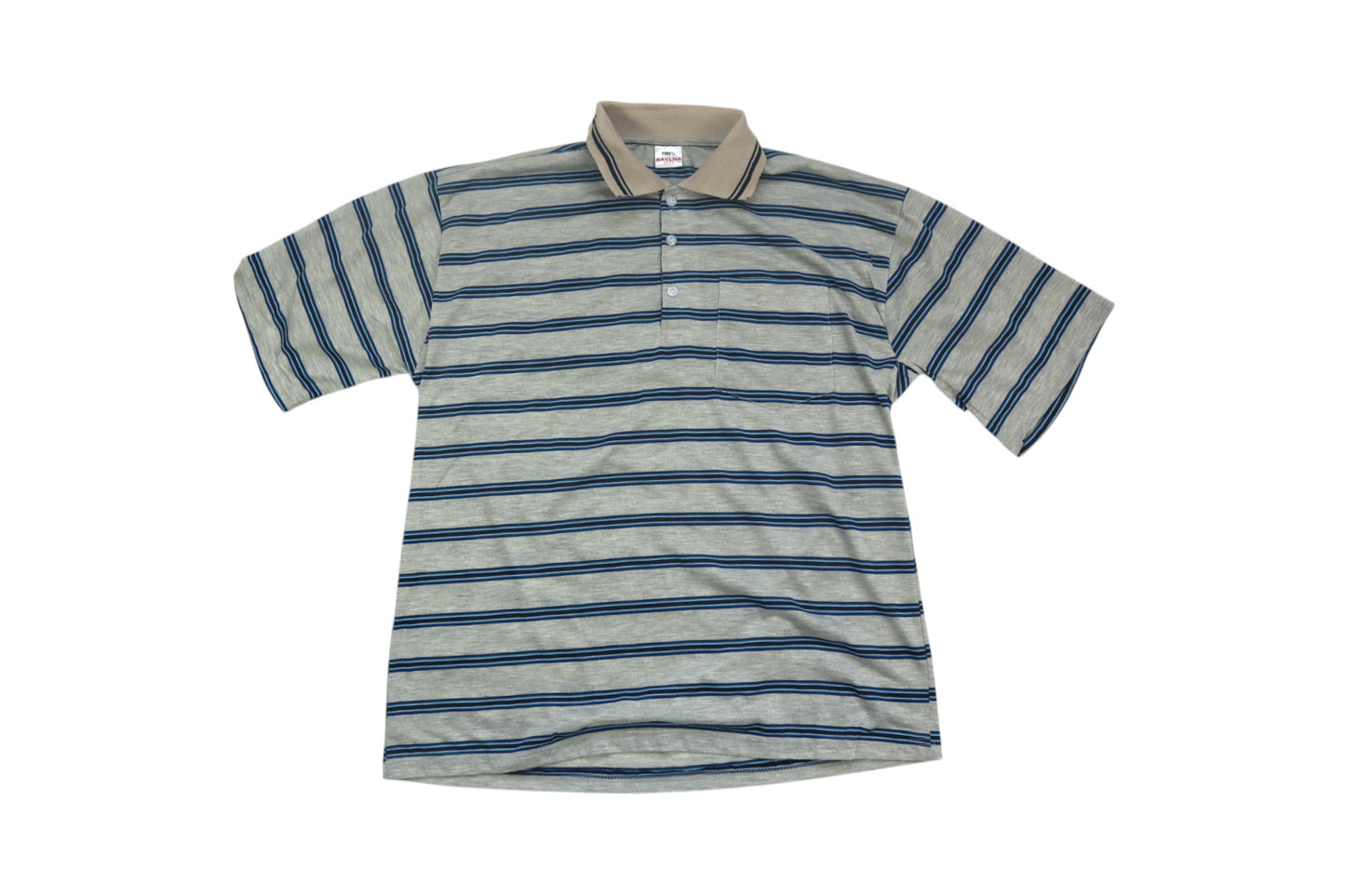 Šedé polo s proužky