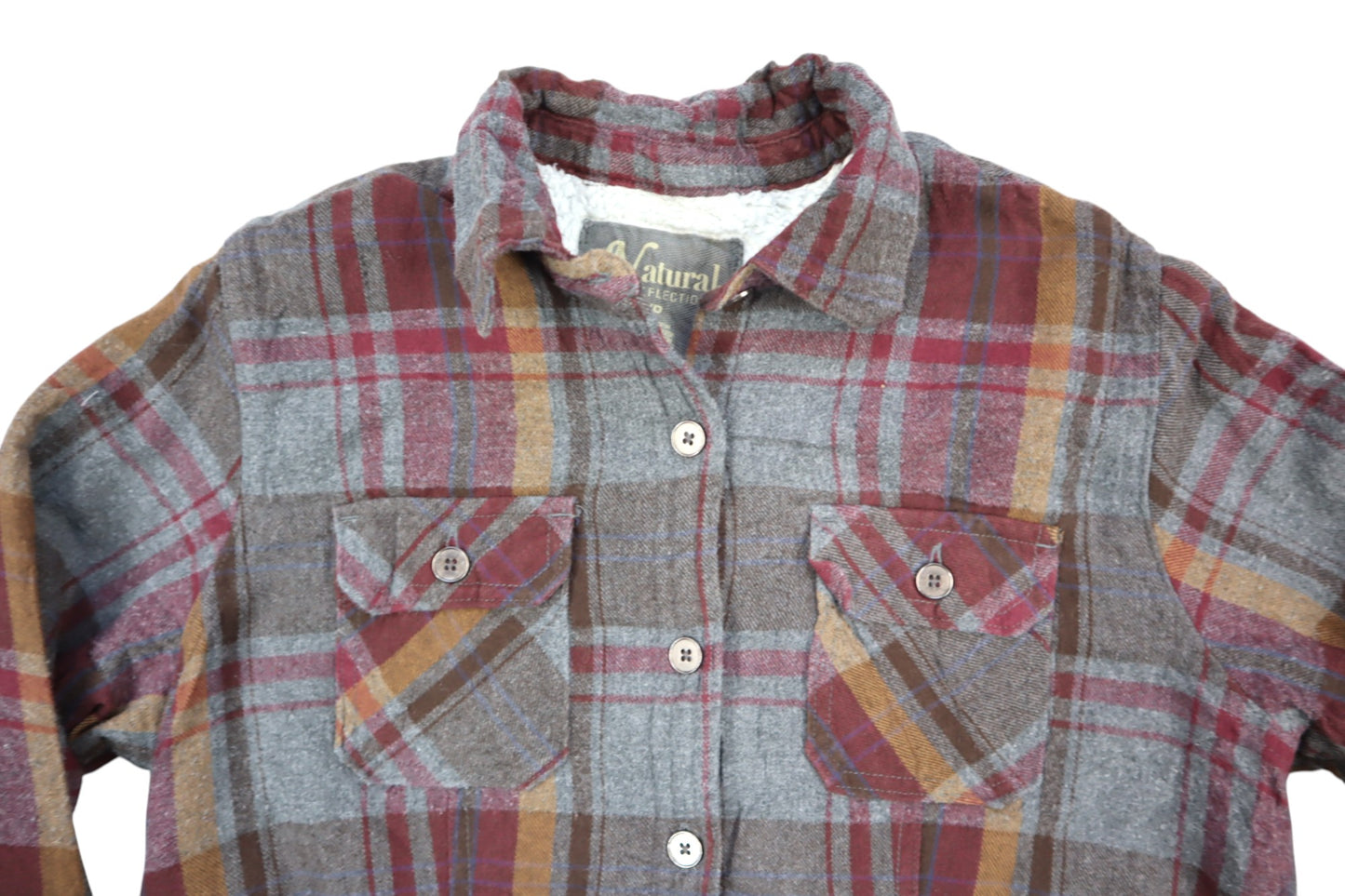 Šedo-červená košile