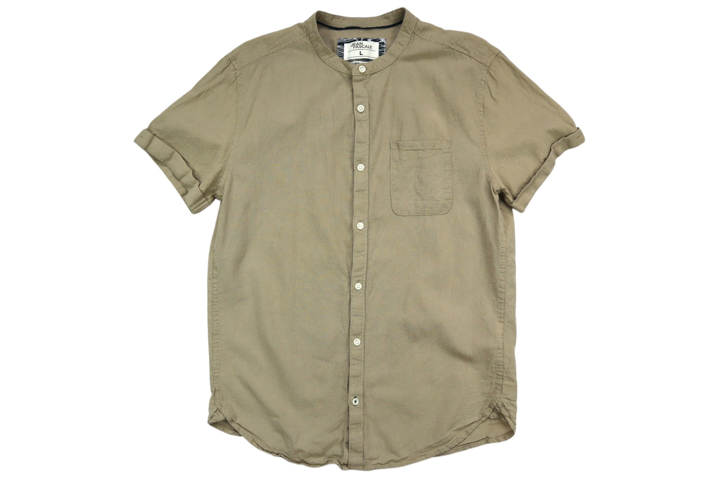 Béžová košile bez límečku