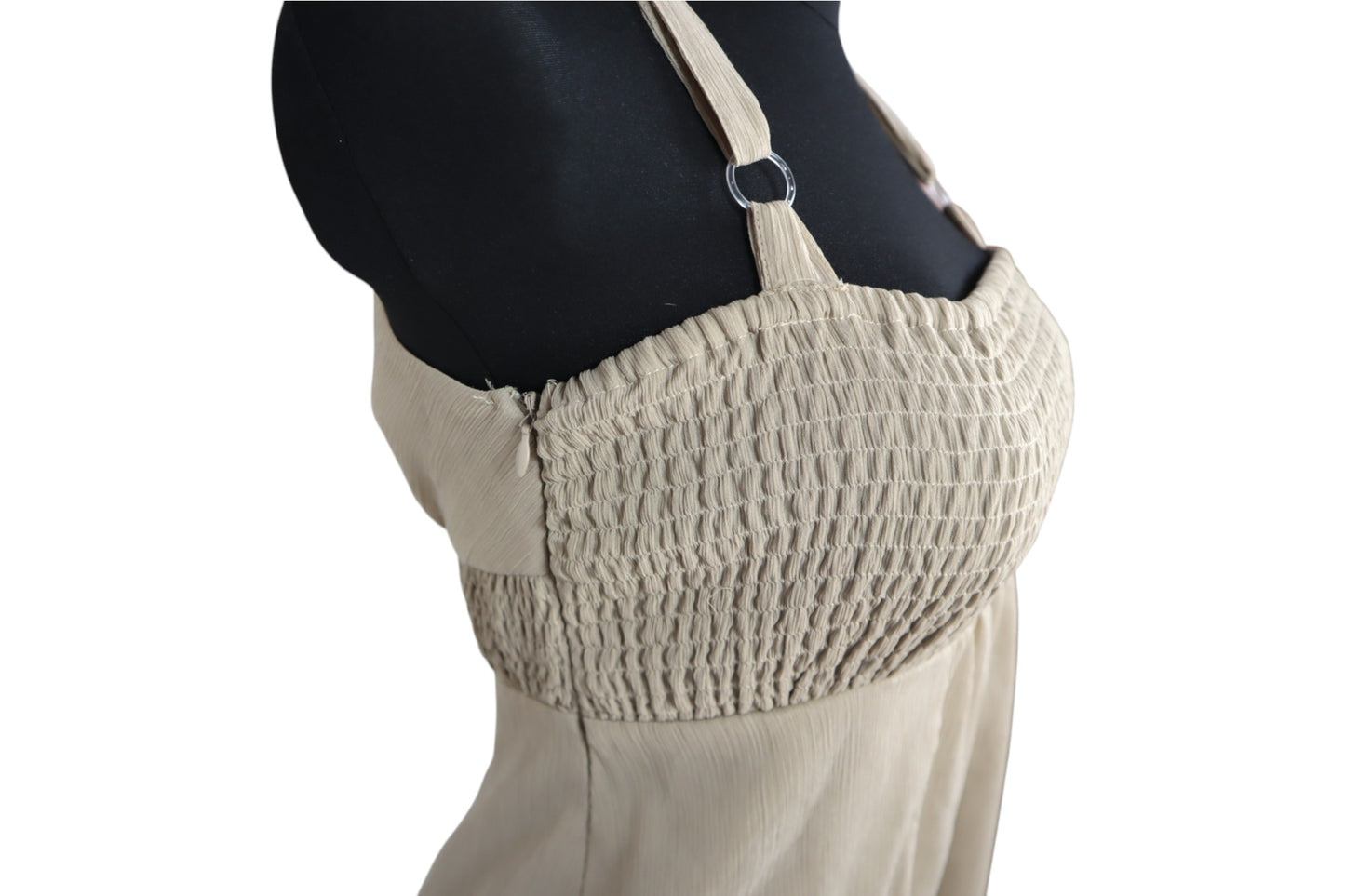 Béžové šaty na ramínka