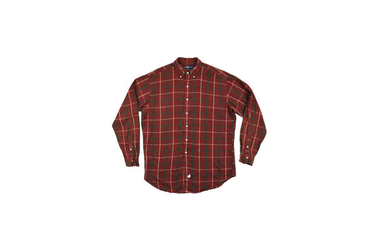 Vínová kostkovaná košile