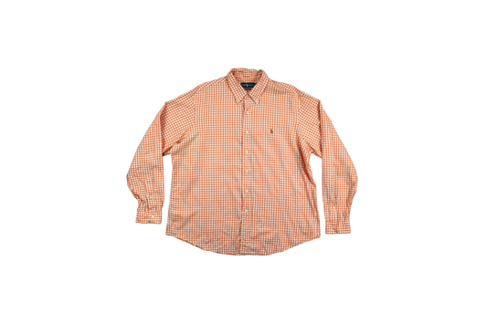 Oranžová kostkovaná košile
