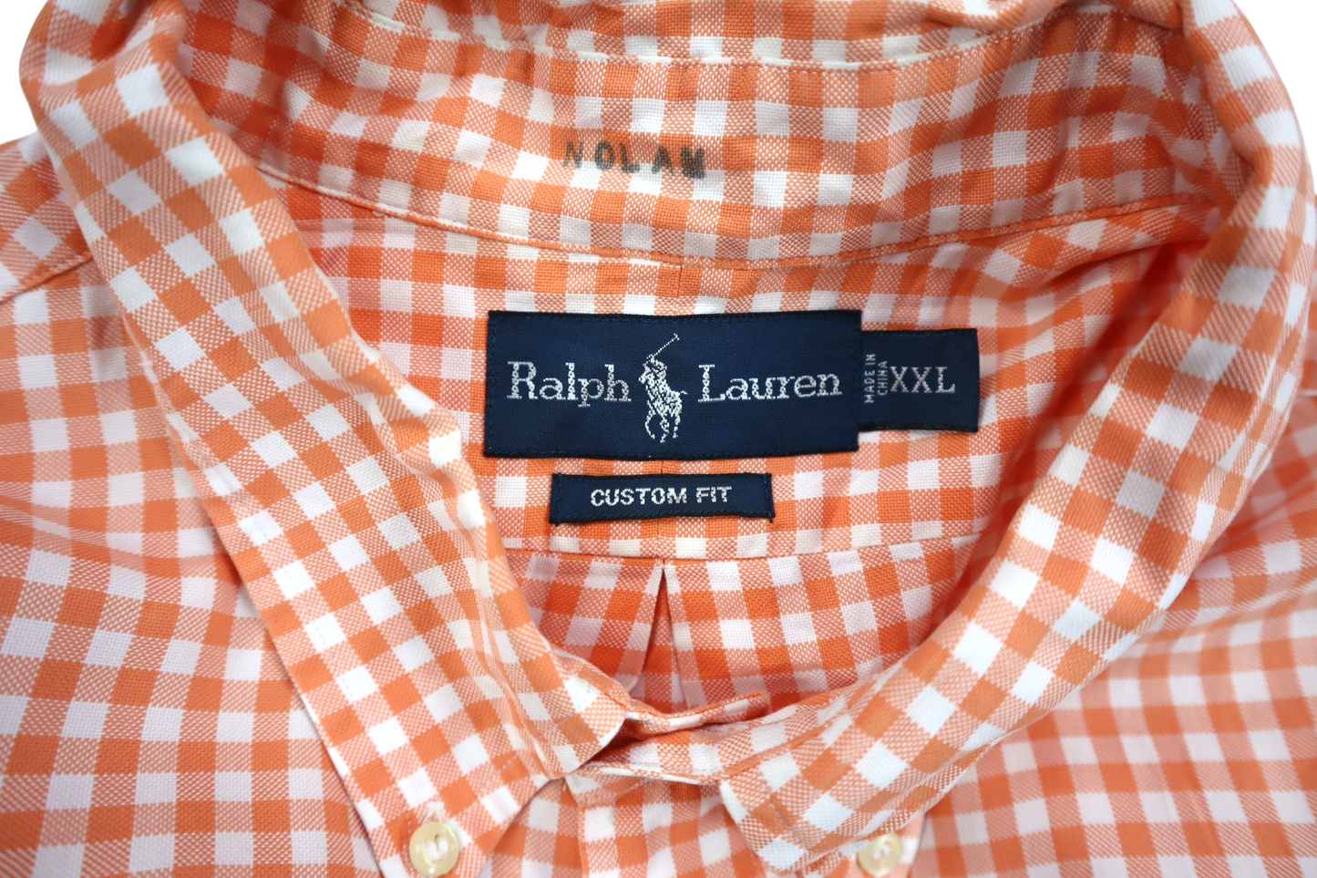 Oranžová kostkovaná košile