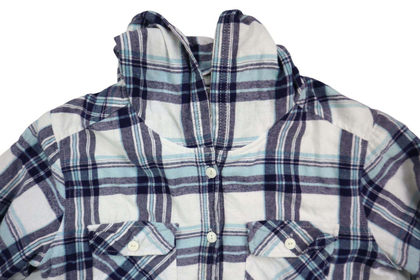 Modro-bílá s kapucí