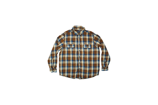 Hnědo-modrá flanelka