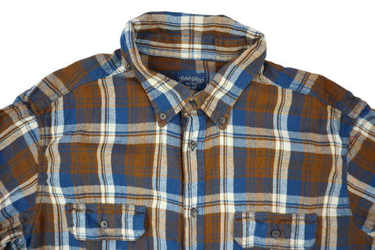 Hnědo-modrá flanelka