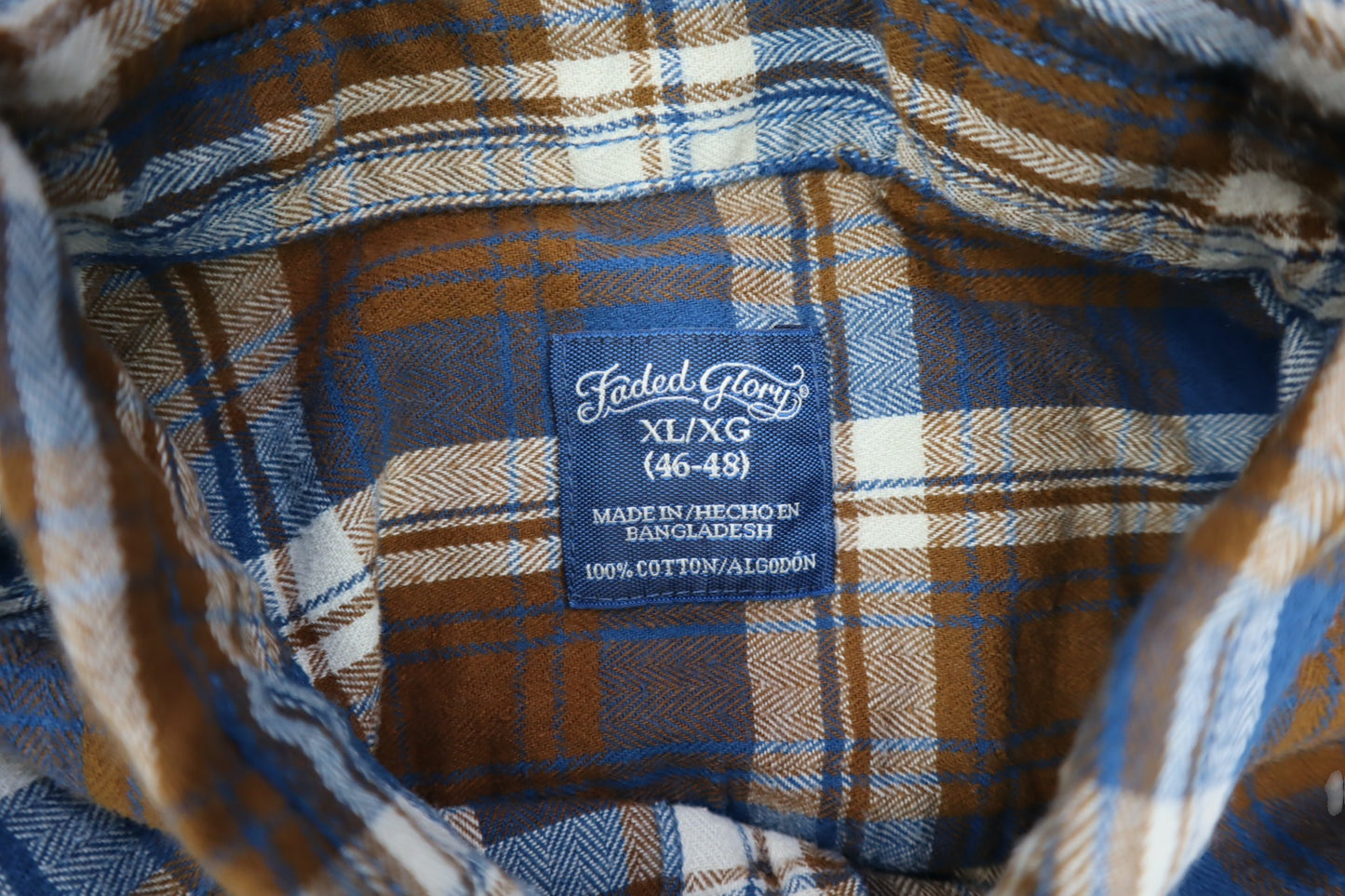Hnědo-modrá flanelka